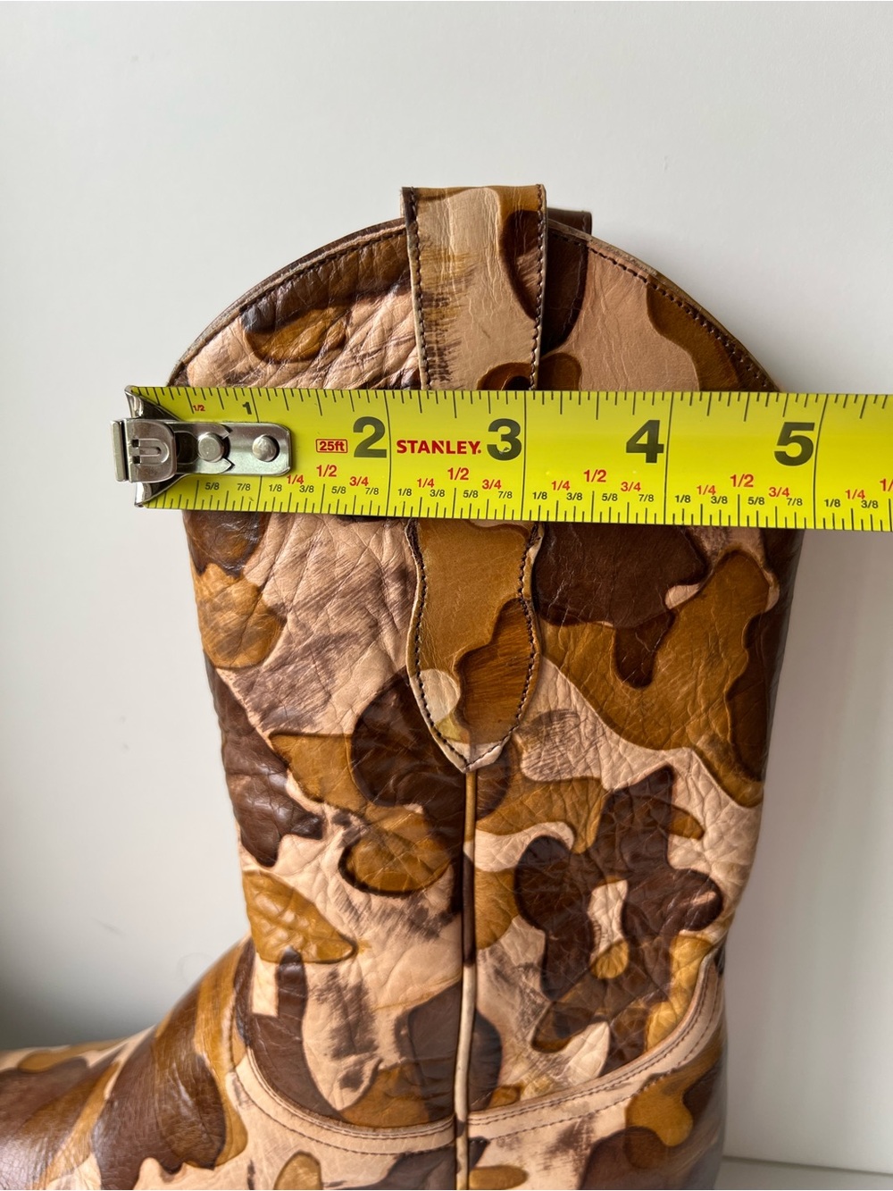 Old Gringo Brown Tan Cream Camo Print Leather Cowboy Boots 7 - Picture 9 of 16